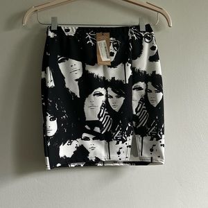 NWT Nasty Gal Split Hem Printed Mini Skirt